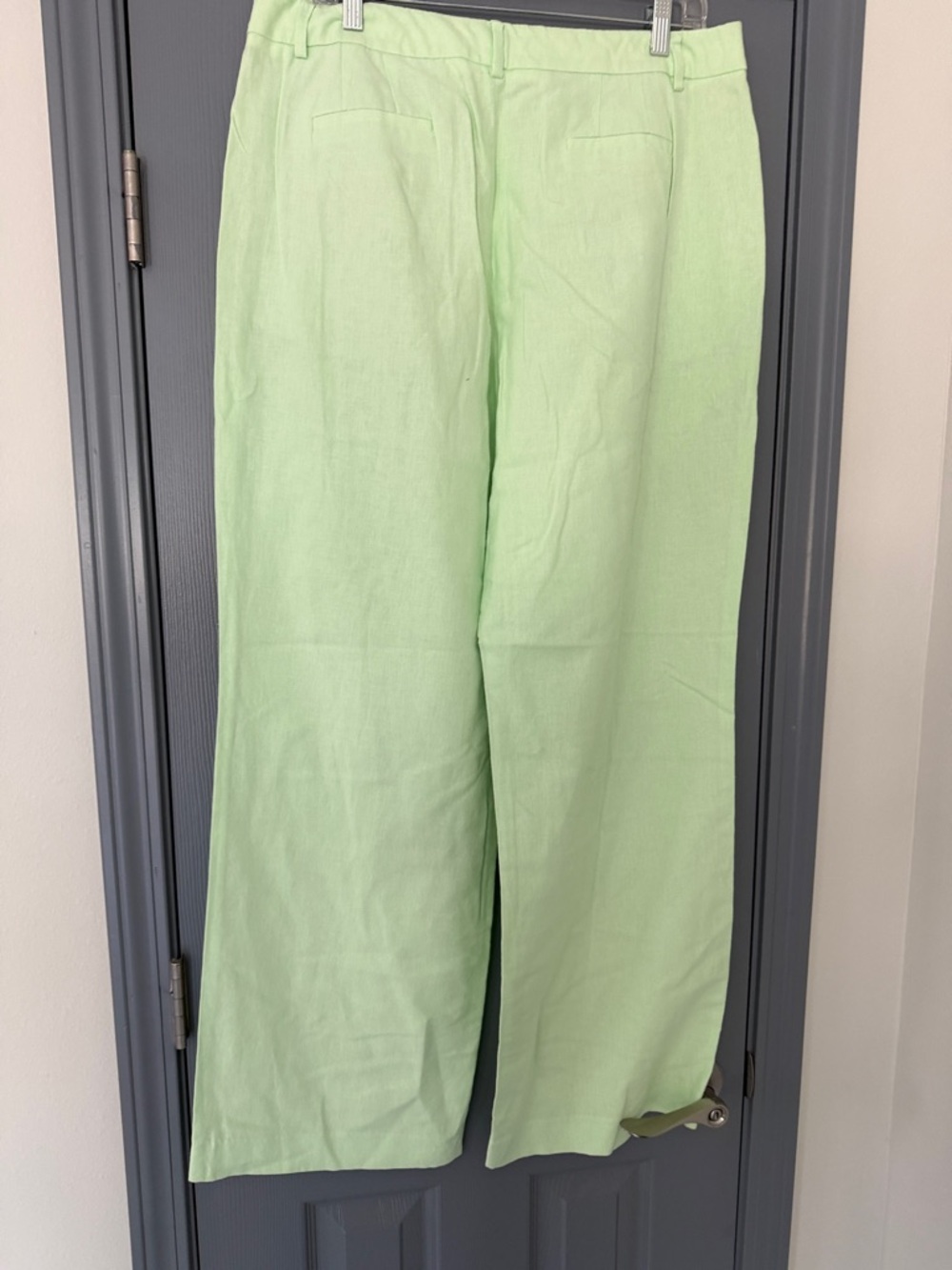 J Crew Light Green Linen Trousers. - Picture 4 of 4